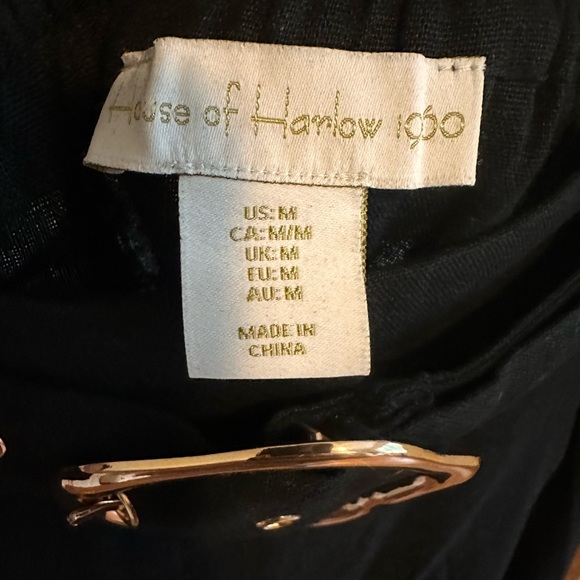 House Of Harlow 1960 Linen Blend Cropped Tank and Pant Set, Black - Picture 5 of 6